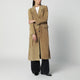 Arma Olive Beige Alissa Single-Breasted Suede Coat