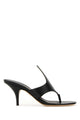 Ferragamo Black Leather Lyrai Thong Mules
