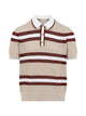 Dries Van Noten Mercy Viscose Mesh Tricolor Striped Polo Shirt