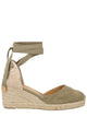 Castañer Green Cotton Leather Heel