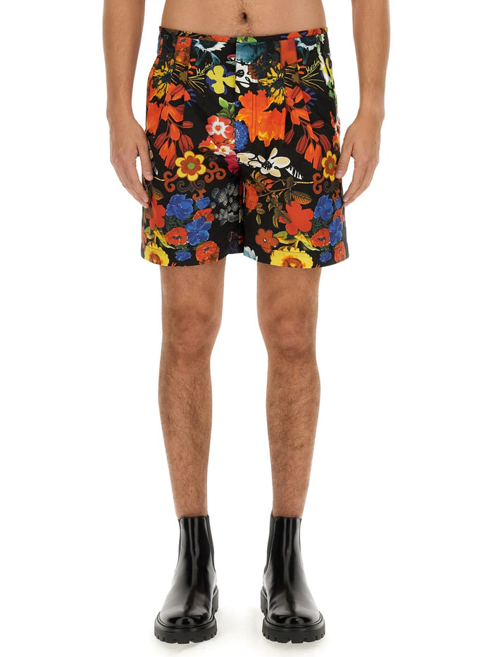 Moschino Couture Bermuda With Floral Pattern