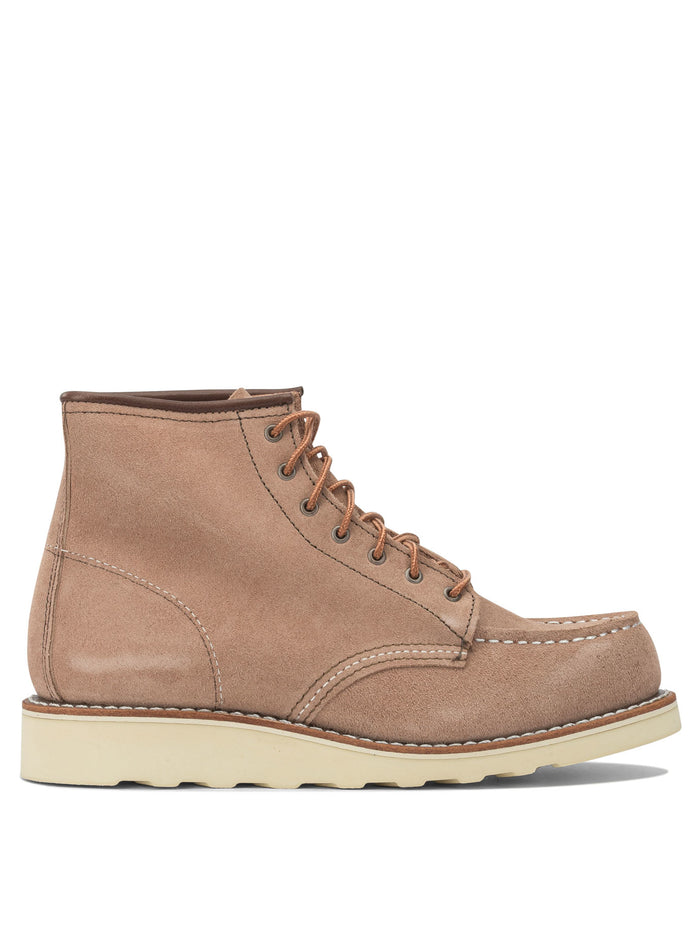 Red Wing Shoes "6'' Moc Toe 3319 Dusty Rose Abilene" Lace-Up Ankle Boots