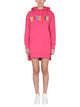 Moschino Couture Dress With Multicolor Flocked Logo