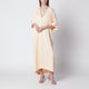 Alberta Ferreti Long Pink Caftan Dress With Vneck