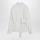 Ferragamo White Belted Shirt In Cotton Blend