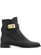 Ferragamo Black Leather Zanira Ankle Boots
