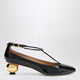 Ferragamo Black Patent T-Strap Décolleté