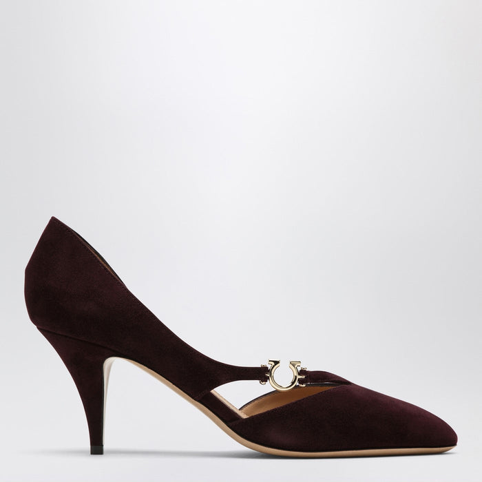 Ferragamo Pumps With Gancini Detail Dark Barolo