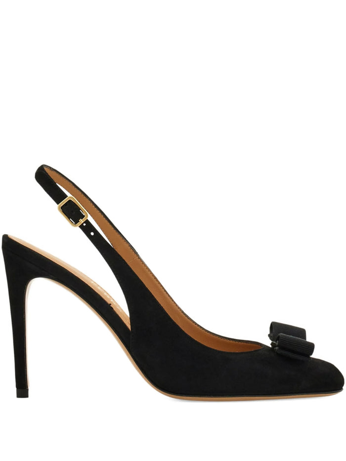 Ferragamo Satin Black Textile Sandals