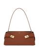Ferragamo Brown Calf Leather Hug Shoulder Bag