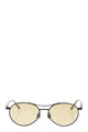 Brunello Cucinelli Titanium Aviator Sunglasses With Crystal Lenses