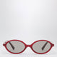 Miu Miu Miu Regard Oval Sunglasses In Burgundy