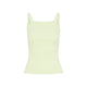 Pangaia Soft Lime Green Cotton Womens Ribbed Square Neck Tank Top