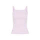 Pangaia Light Lilac Cotton Womens Ribbed Square Neck Tank Top