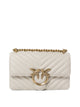 Pinko White Leather Cotton Goat Hair Crossbody Bags