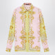 Versace Printed Silk Twill Shirt In Yellow/Pink
