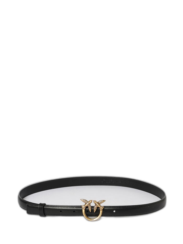 Pinko Love Birds Thin Black Belt