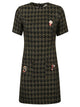 5 Progress Houndstooth Wool Blend Short Dress