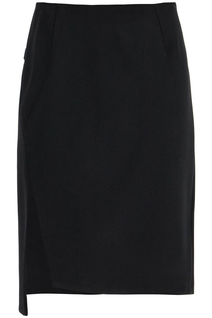Versace Black Stretch Wool Skirt