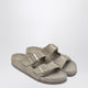 Birkenstock Arizona Slide In Taupe Suede Leather