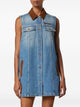 Versace Denim A-Line Dress With Suede Details