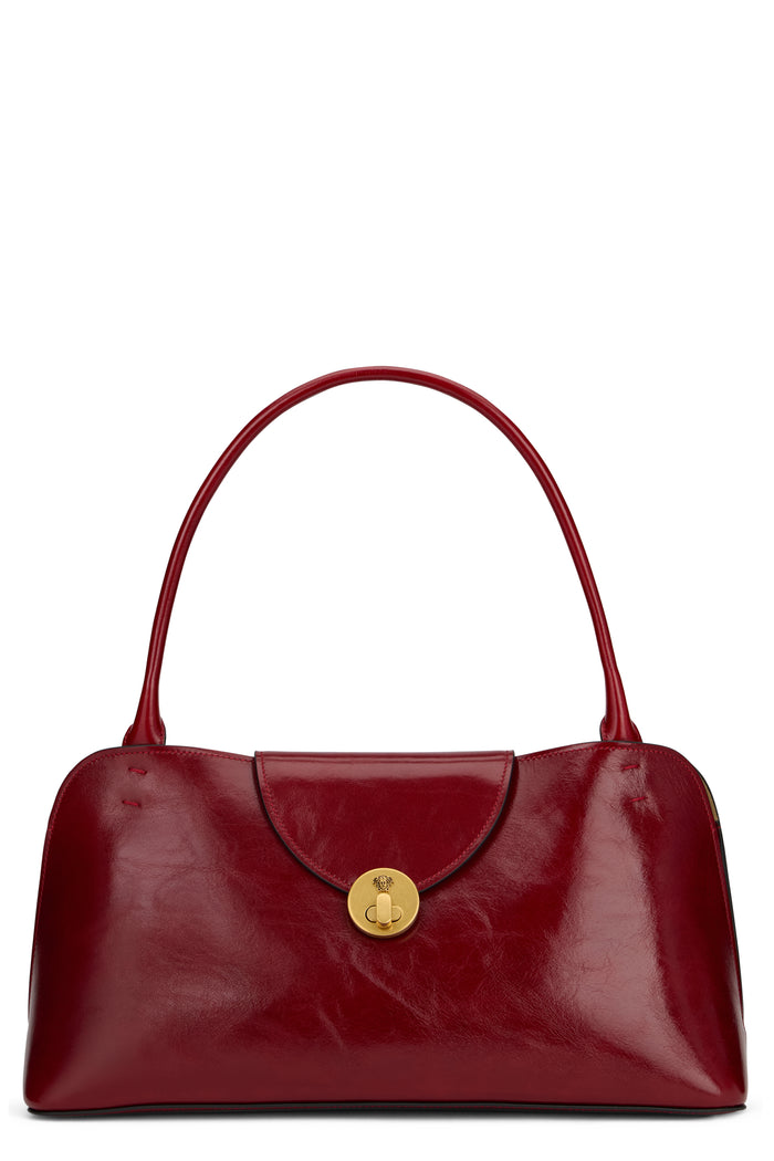 Versace Bosa Shoulder Vivian Medium In Glossy Leather