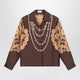 Versace Brown Printed Silk Twill Shirt