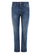 Versace Denim Elastane Cotton Calf Leather Jeans