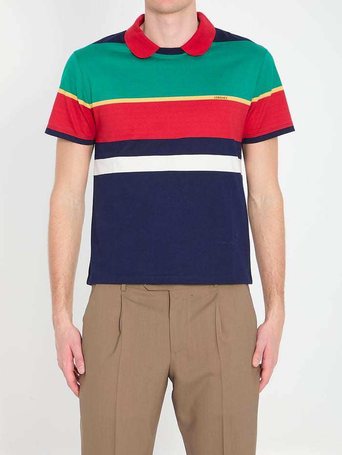 Versace Multicolour Cotton Polyester Polyurethane Nylon Polo Shirt