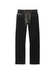 Versace Denim & Leather Straight Jeans