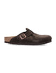 Birkenstock Dark Brown Suede Boston Slippers