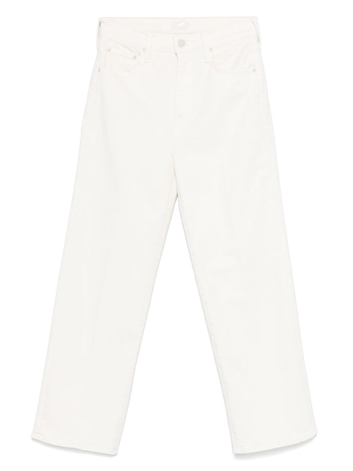 Mother Cream The Rambler Zip Ankle Wide Jeans