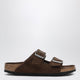 Birkenstock Brown Arizona Slides With Soft Footbed In Suede