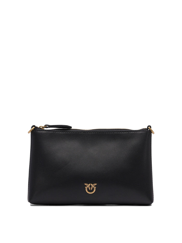Pinko Black Leather Crossbody Bag