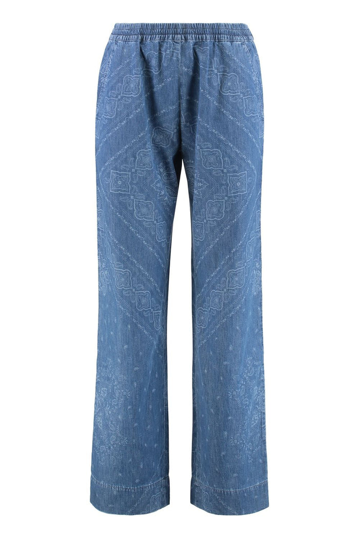 Pinko Namibia Printed Cotton Trousers