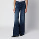 Mother The Hustler Roller Sneak Jeans In Dark Blue Denim
