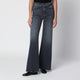 Mother The Hustler Roller Sneak Jeans In Dark Grey Denim