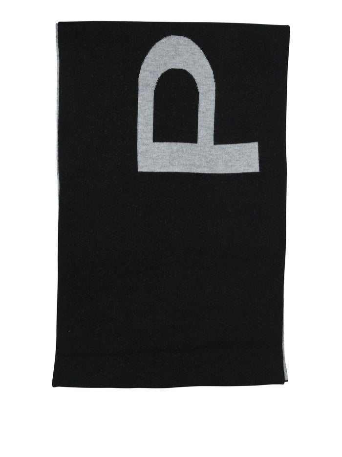 Pinko Black Wool Blend Scarf