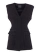 Pinko Black Viscose Nylon Elastane Closure Vest