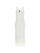 Pinko White Silver Polyester Viscose Dress