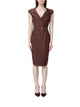 Pinko Earth Brown Viscose Polyester Elastane