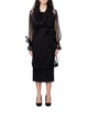 Pinko Black Belted Sheer Coat