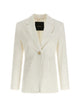 Pinko White Linen Viscose Elastane Jacket