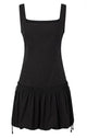 Pinko Black Ruffled Drawstring Dress