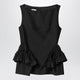 Dries Van Noten Black Wool And Silk Ruffled Top