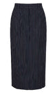 Pinko Navy Blue Pinstripe Pattern Skirt
