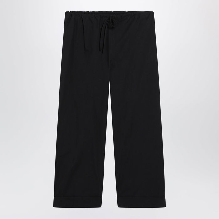 The Row Lowrise Relaxedfit Cotton Poplin Trousers In Black