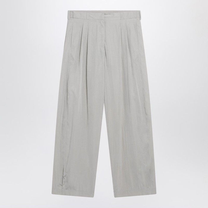 The Row Iven Trousers In Smoke Grey Silk Blend