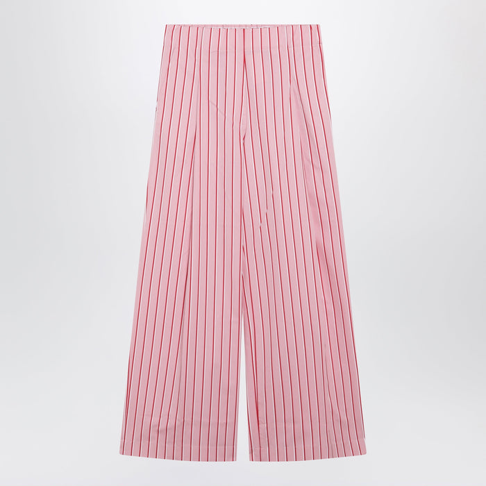 Dries Van Noten Wide Pink Striped Trousers