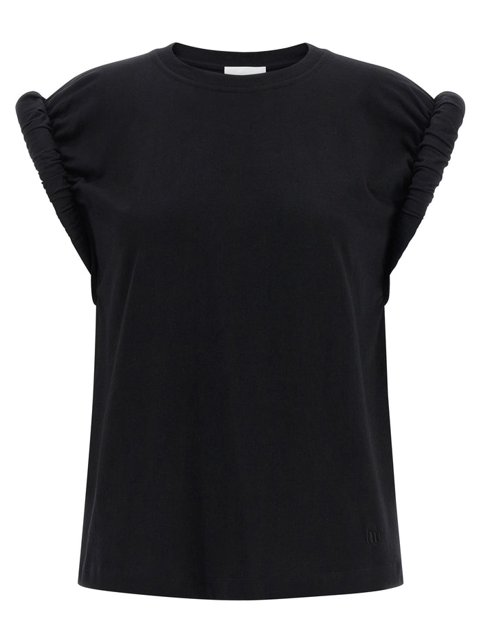 Nude Curled Sleeve T-Shirt